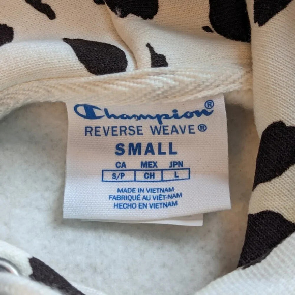 Champion White and Black Spotted Hoodie - Picture 3 of 4